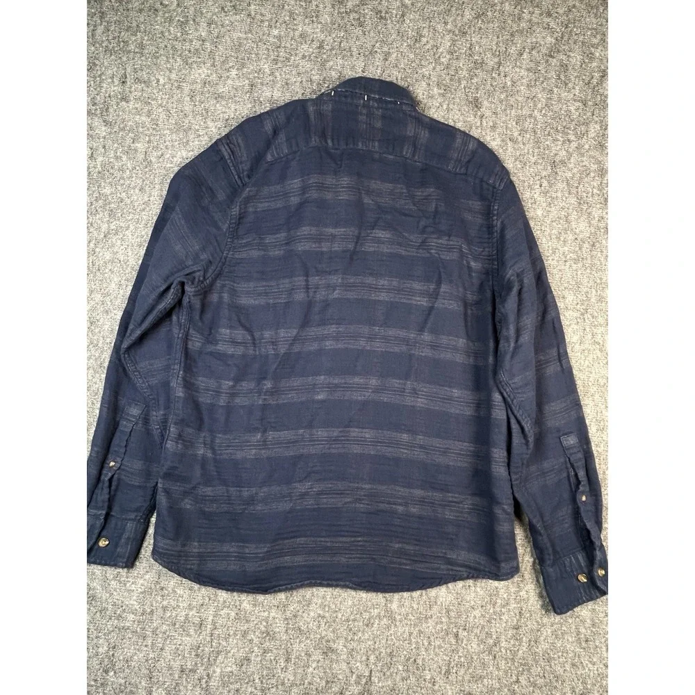 Banana Republic Men Medium Blue Plaid‎ Long Sleeve Button-Up Shirt Extra Soft